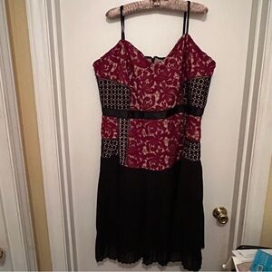 City Chic Black and Red Lace Dress Size Large/20